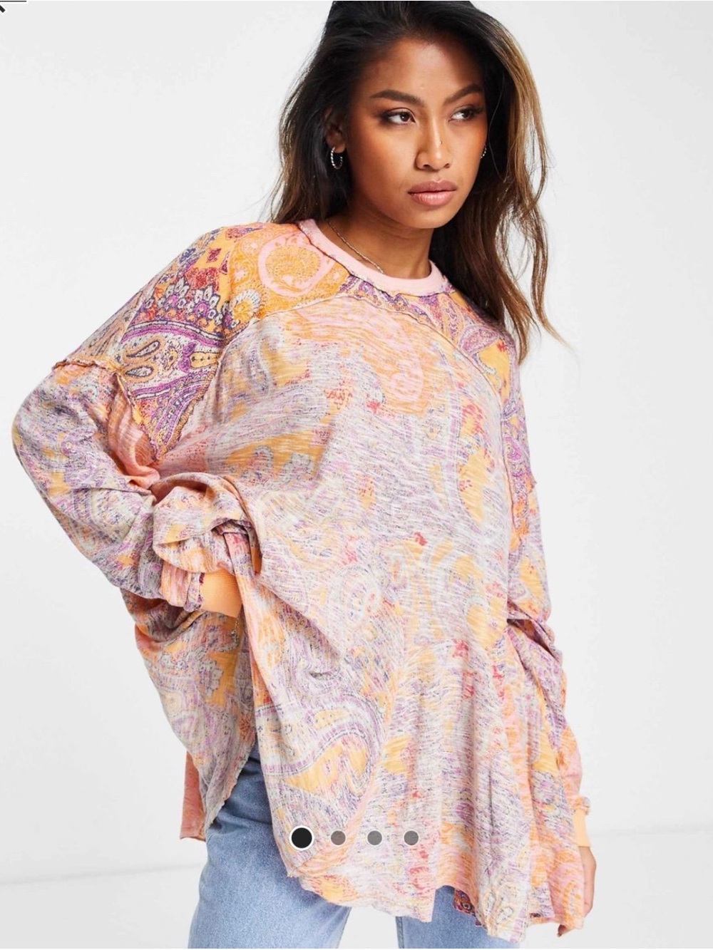 Free People Making Circles Longline Tee